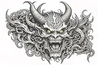 Demon rising from hell tattoo design idea
