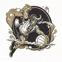 Volleyball player diving tattoo design idea