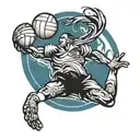 Volleyball player diving tattoo design idea