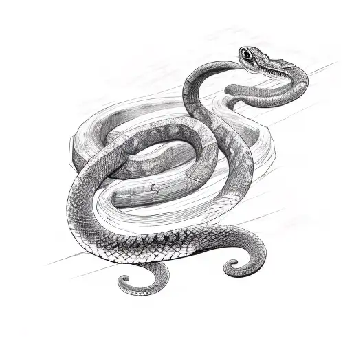snake wrapped around arms tattoo design idea