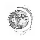 Moon,fire,rain,sword tattoo design idea