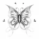 Butterfly,moon,rain,fire tattoo design idea