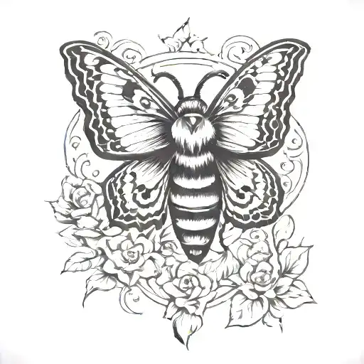 deaths head moth  tattoo design idea
