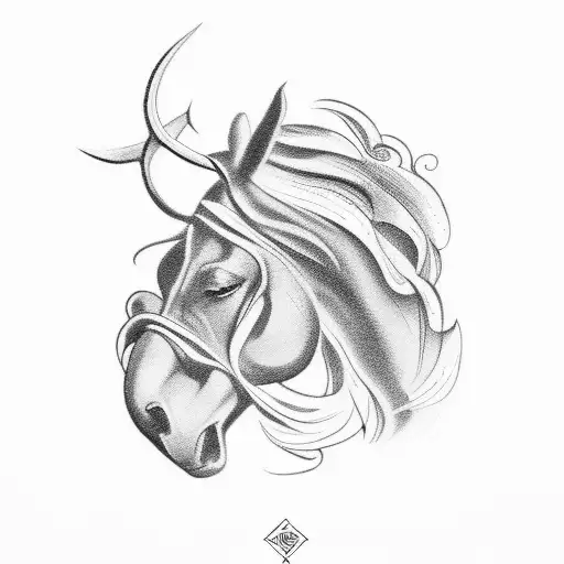 Cavalos in a musical composition tattoo design idea