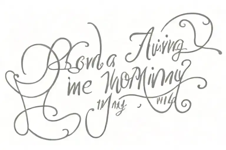 "as long as im living my mommy youll be" in cursive tattoo design idea