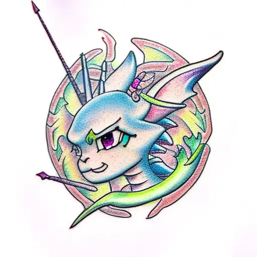 dragon tinkerbell tattoo design idea