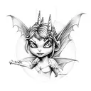 dragon tinkerbell scary tattoo design idea