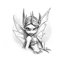 dragon tinkerbell scary tattoo design idea
