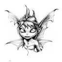 dragon tinkerbell scary tattoo design idea