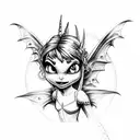 dragon tinkerbell scary tattoo design idea