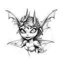 dragon tinkerbell scary tattoo design idea