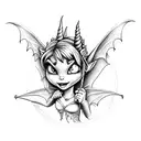 dragon tinkerbell scary tattoo design idea