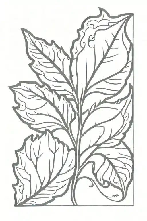 oak leaf paisley print tattoo design idea