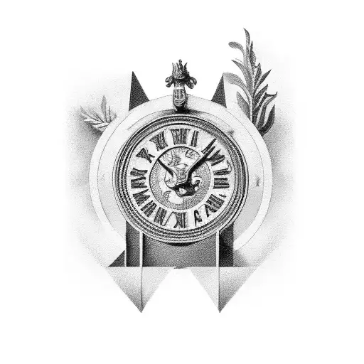 Roman numeral MCMXII with laurel wreath tattoo design idea