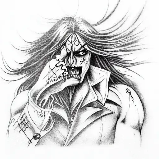 alucard fight vs ctulkhu tattoo design idea