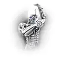 sci fi wire future arm tattoo design idea