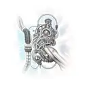 sci fi wire future arm tattoo design idea