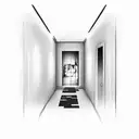 apartment door slightly open to dimly lit hallway tattoo design idea