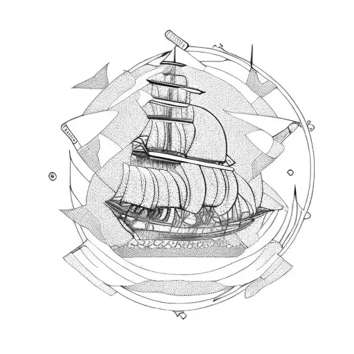 burn the ship tattoo design idea