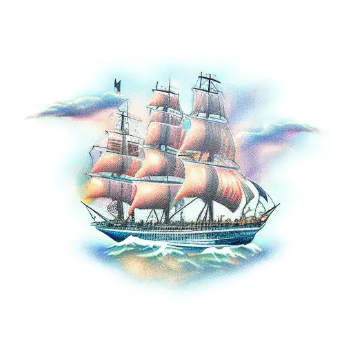burn the ship tattoo design idea