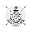 burn the ship tattoo design idea