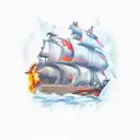 burn the ship tattoo design idea