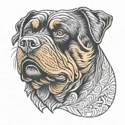 Rottweiler head tattoo design idea