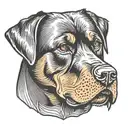 Rottweiler head tattoo design idea