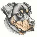 Rottweiler head tattoo design idea