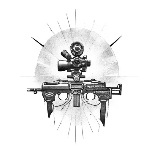 Sniper Gun tattoo design idea