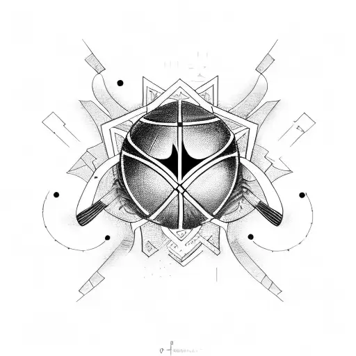 Psychology symbol incorporated into a fashionable basketball jersey design tattoo design idea