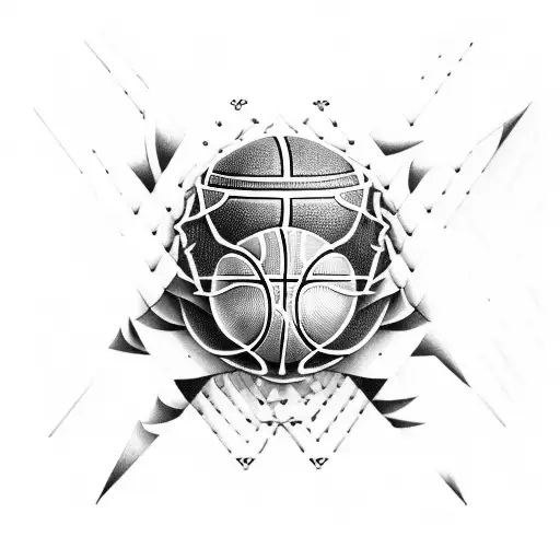 Psychology symbol incorporated into a fashionable basketball jersey design tattoo design idea