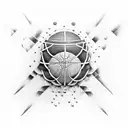 Psychology symbol incorporated into a fashionable basketball jersey design tattoo design idea