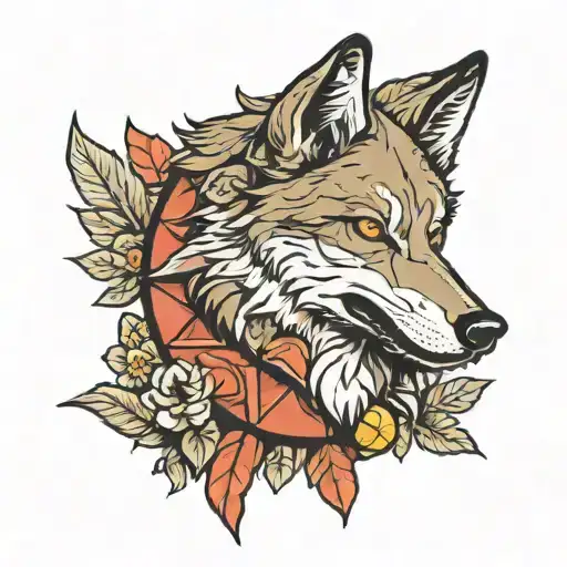 wolf, arsenal football club, mountains tattoo design idea