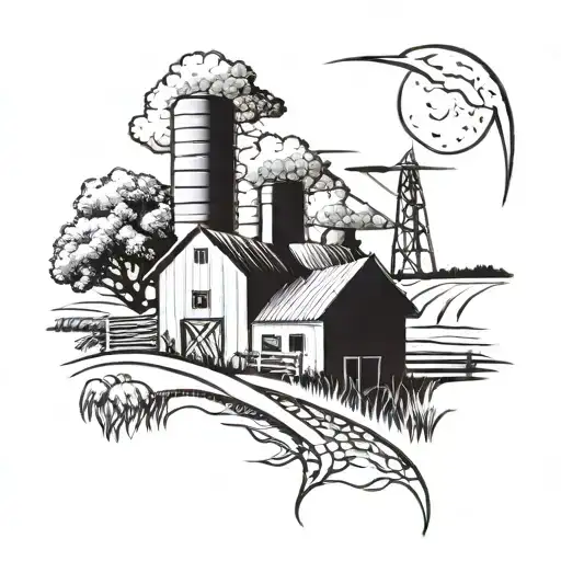 farm tattoo design idea