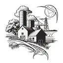 farm tattoo design idea