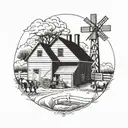 farm tattoo design idea