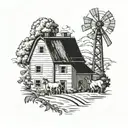 farm tattoo design idea