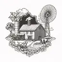 farm tattoo design idea