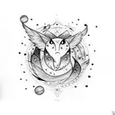 A whimsical night sky filled with fireflies, evoking a sense of magic and wonder tattoo design idea