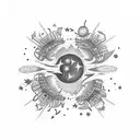 A whimsical night sky filled with fireflies, evoking a sense of magic and wonder tattoo design idea