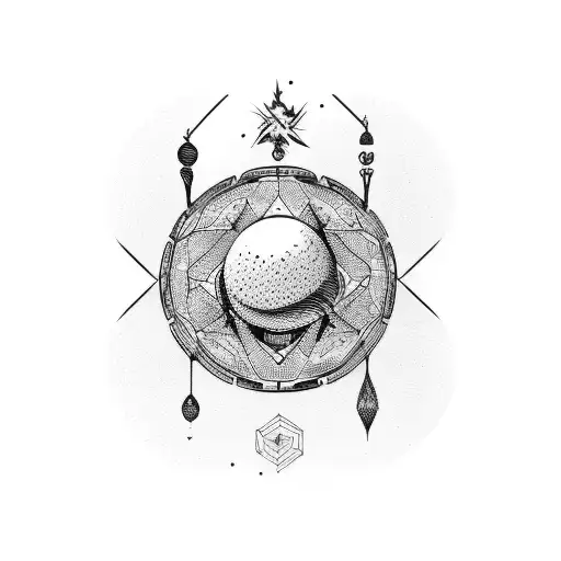 Celestial bodies tattoo design idea