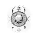Celestial bodies tattoo design idea