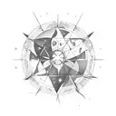 Celestial bodies tattoo design idea