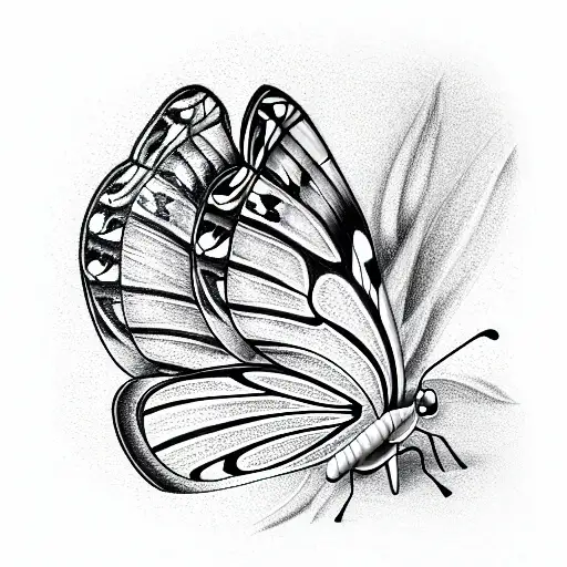 Butterfly Tattoo Stencil Vector Images over 230