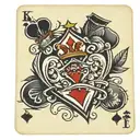 king of heart with a crown of thorns playing card sitting on top of a ace of spades playing card tattoo design idea