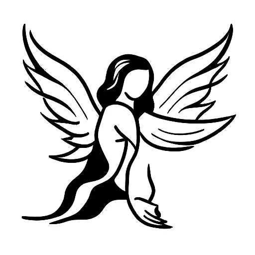 Angel sinner tattoo design idea