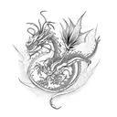 Dragon with spider lily tattoo design idea