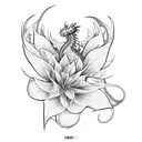Dragon with spider lily tattoo design idea