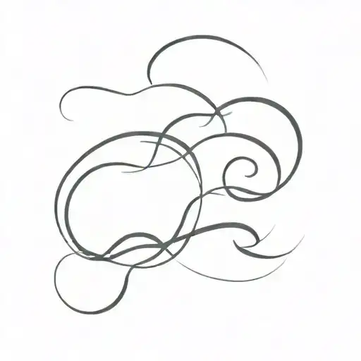 three letter C's that look like ocean waves flowing tattoo design idea